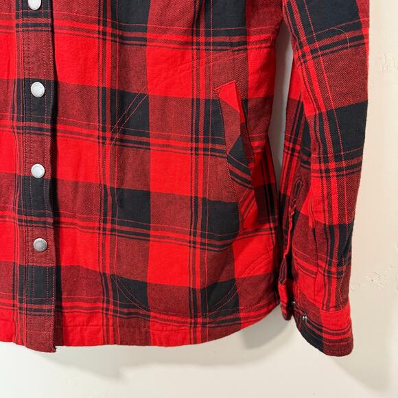 Duluth Trading Co Women's Free Swingin' Lined Flannel Shirt Jac Shacket Plaid L - Picture 4 of 9
